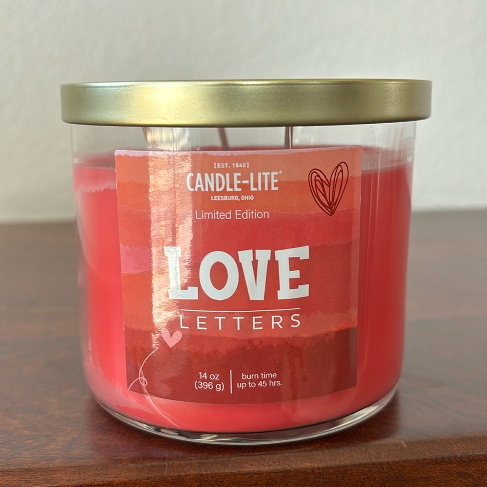 Candle-lite Limited Edition “Love Letters” 3 wick jar candle